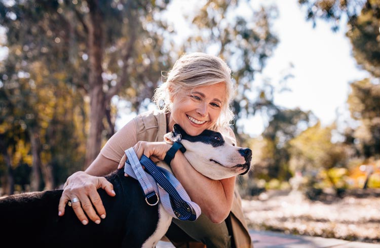 woman with dog